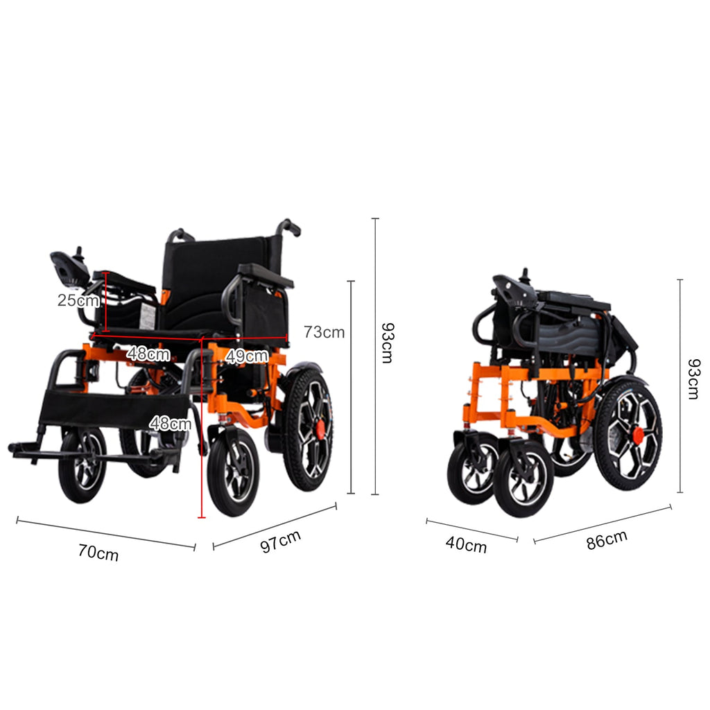 ByteTecpeak D09 Faltbarer E-Rollstuhl, Zwei 20Ah-Akku & 500W Motor