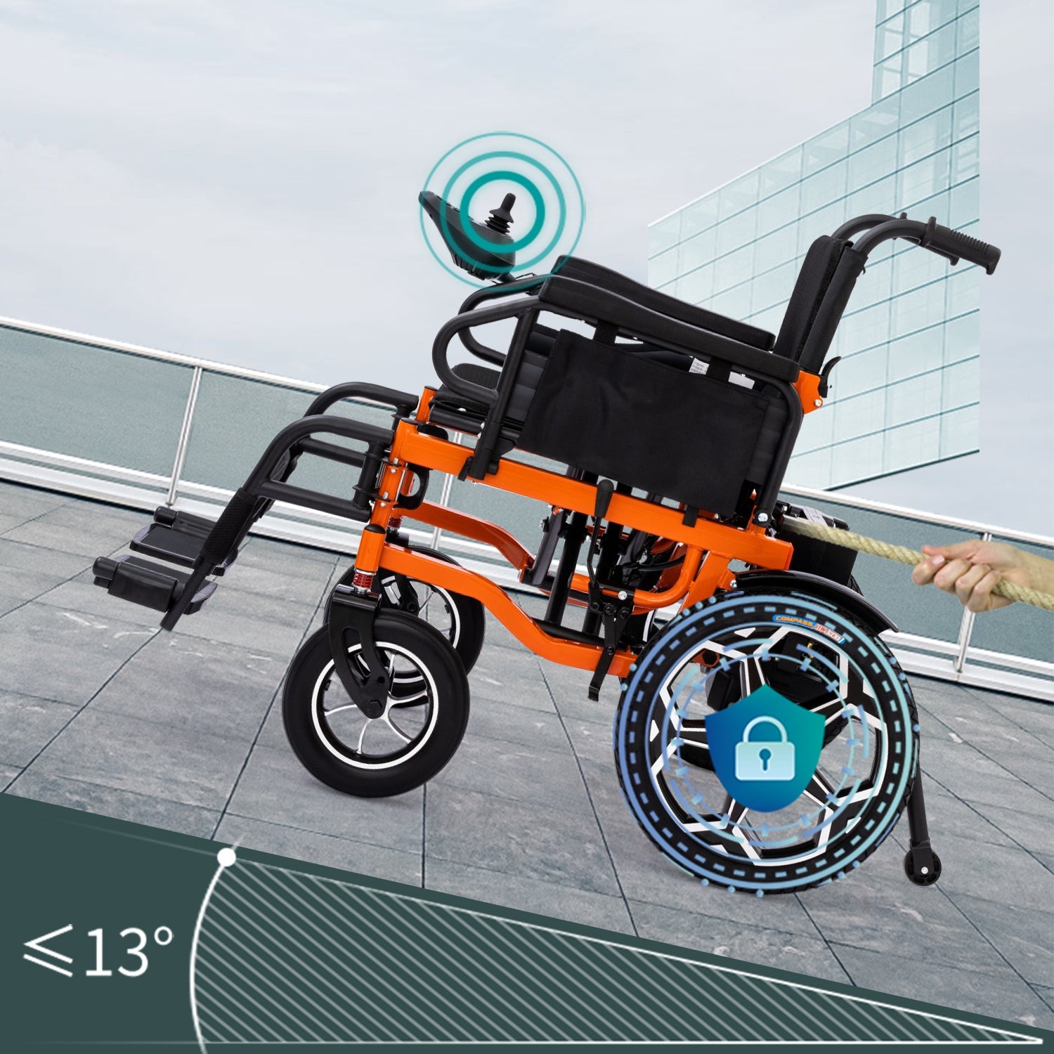 ByteTecpeak D09 Faltbarer E-Rollstuhl, Zwei 20Ah-Akku & 500W Motor
