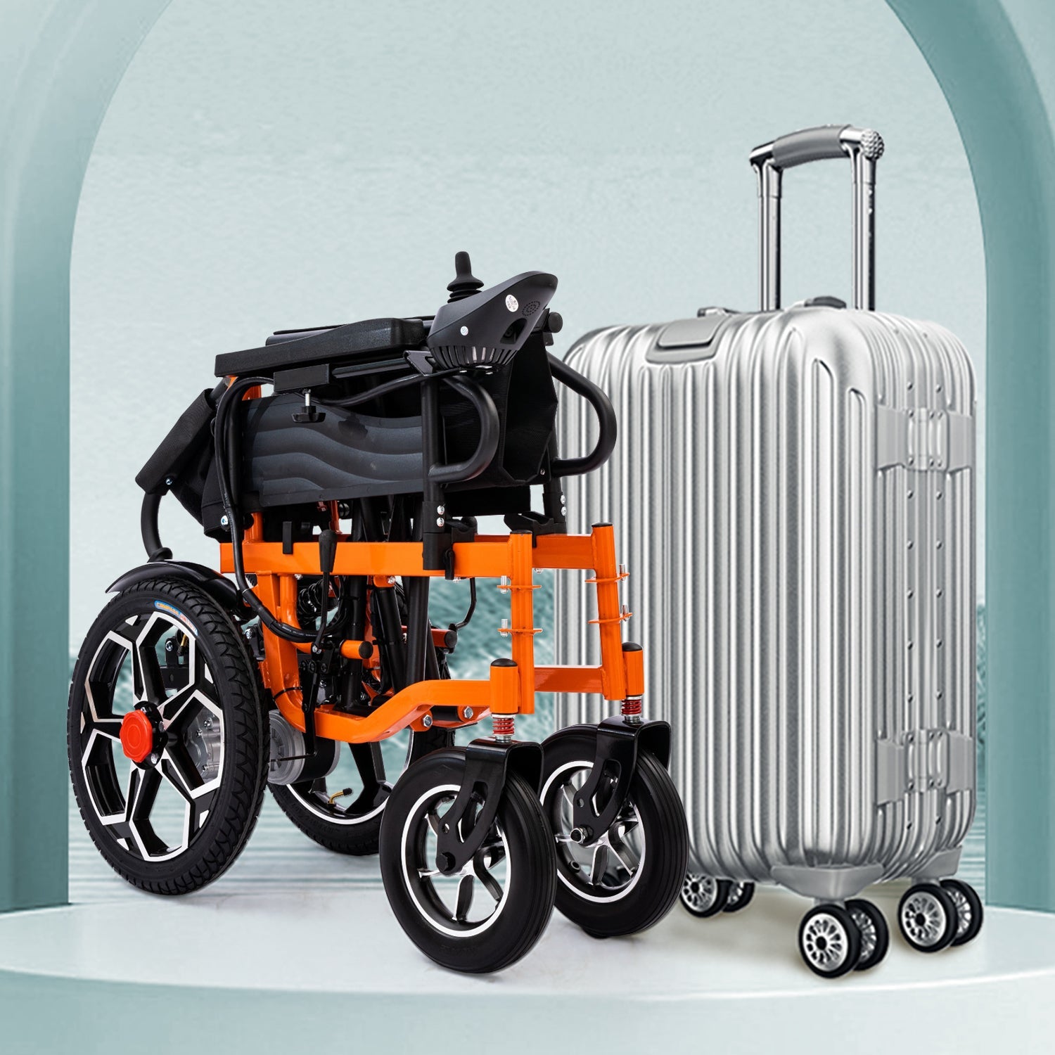 ByteTecpeak D09 Faltbarer E-Rollstuhl, Zwei 20Ah-Akku & 500W Motor