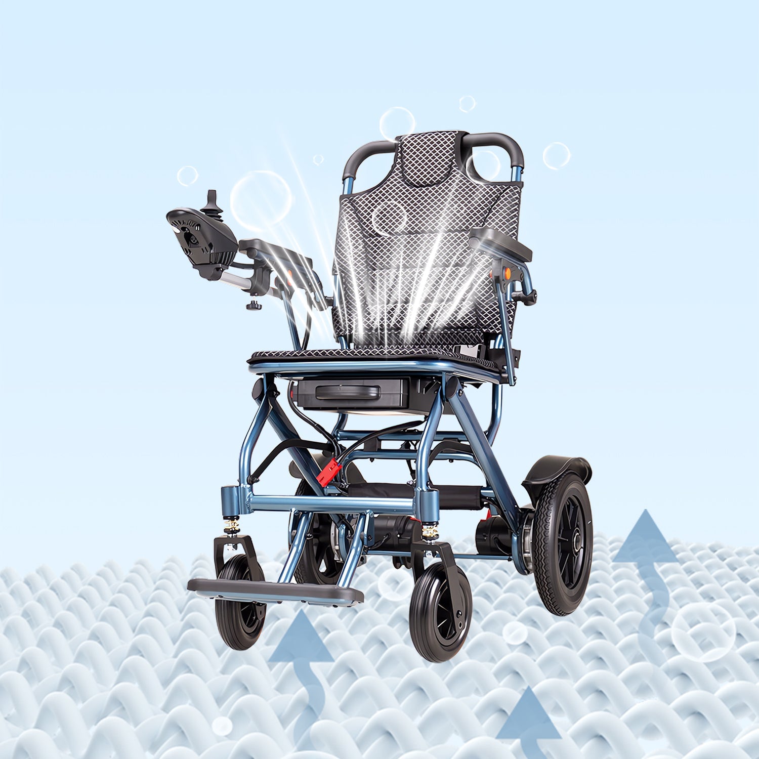 ByteTecpeak D04 E-Rollstuhl mit Doppel 10Ah Akku, Reichweite 2 x 20 km