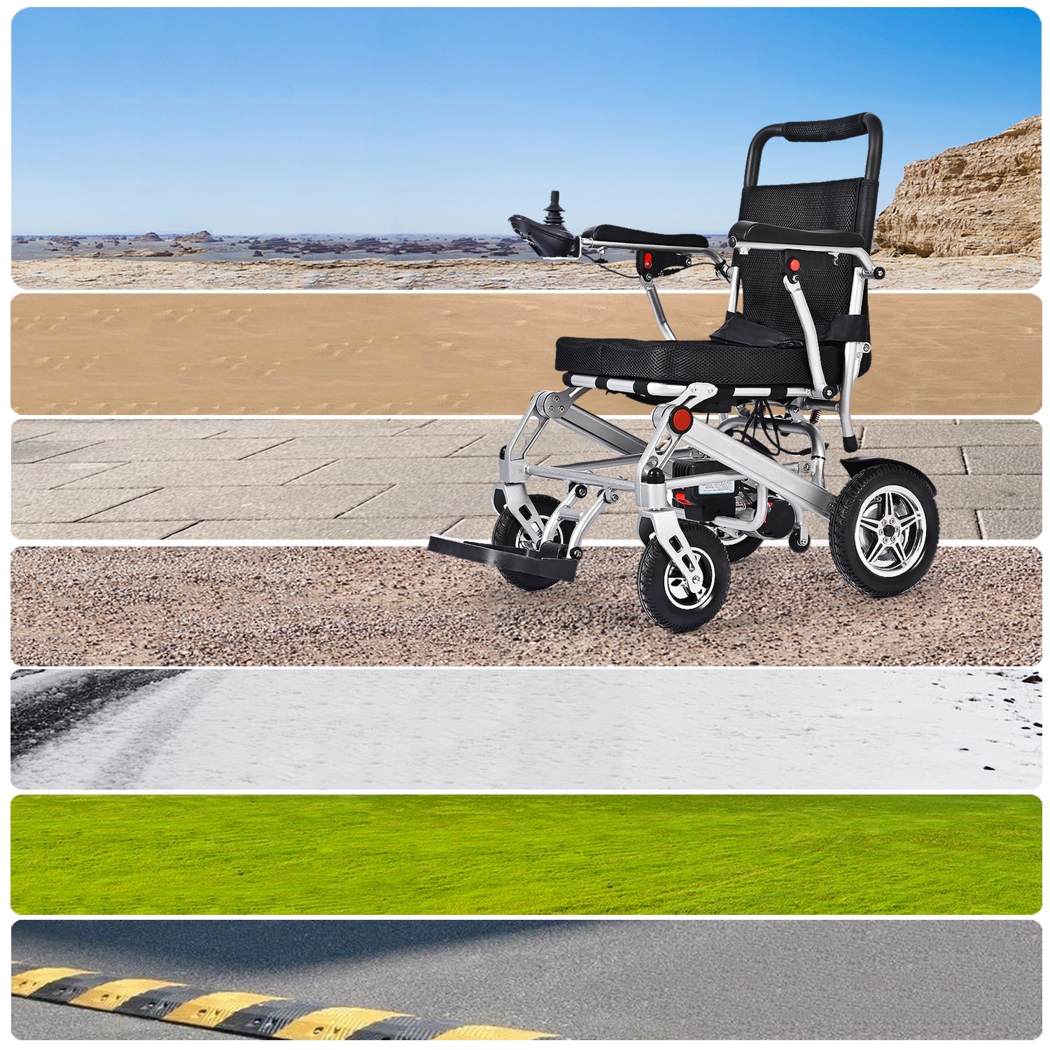 ByteTecpeak D10 Faltbar E-Rollstuhl – 12Ah Akku, Bis 150 kg belastbar,20 km Reichweite