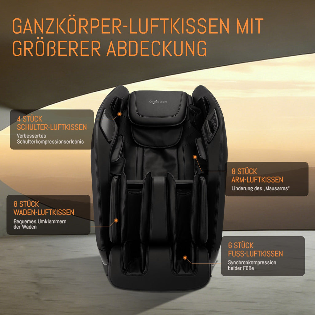 A325 Schwarz mit Dual-Core-Massage und Ganzkörpermassage Massagesessel