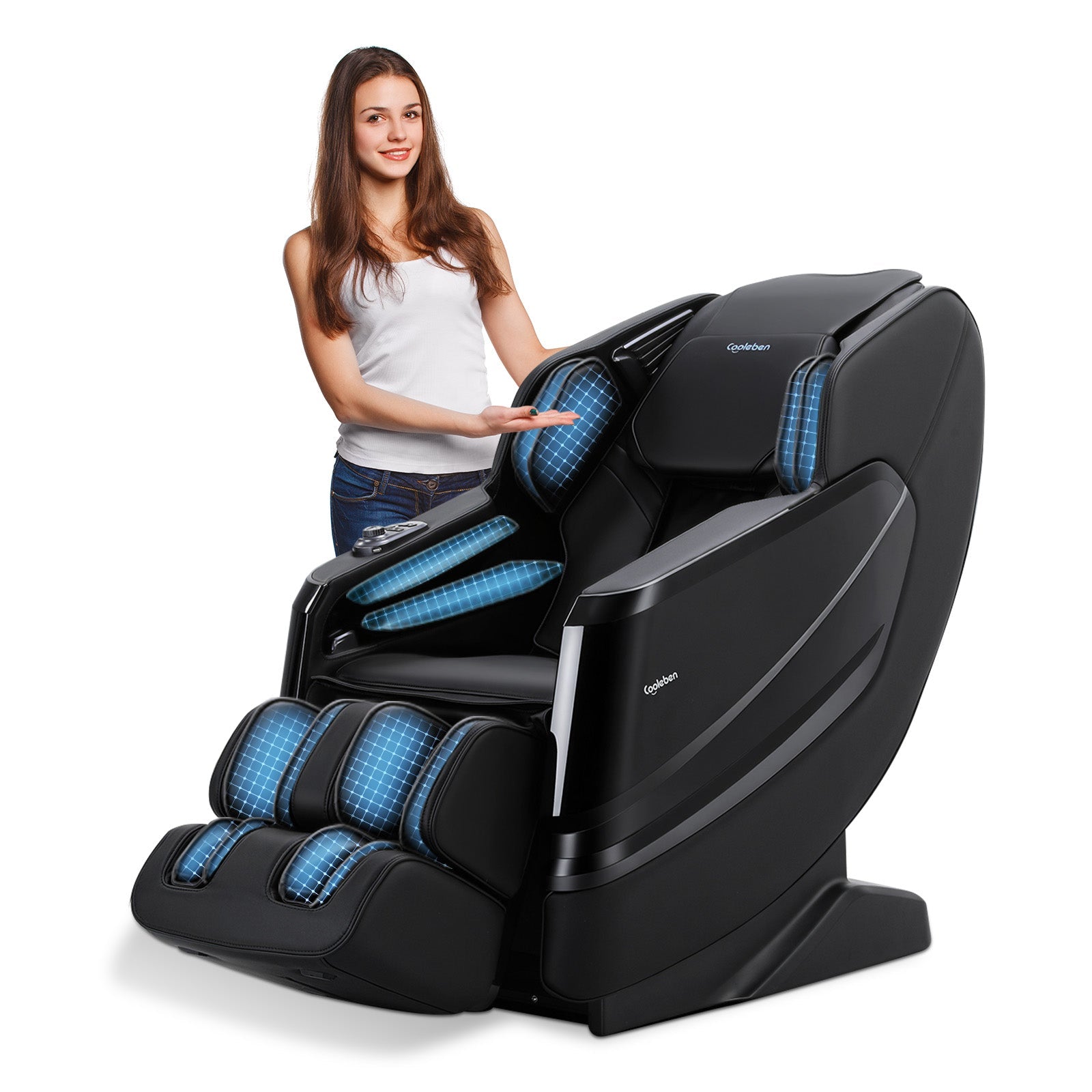 A351 Schwarz mit Zero Gravity, Sprachsteuerung und Heizfunktion Massagesessel