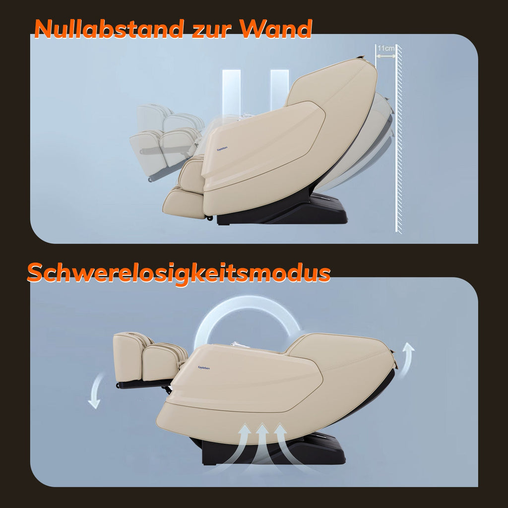 A351 Beige mit Zero Gravity, Sprachsteuerung und Heizfunktion Massagesessel