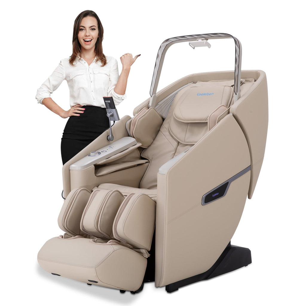A553 Beige mit Dual-Core-Rückenmassage und Sprachsteuerung Massagesessel