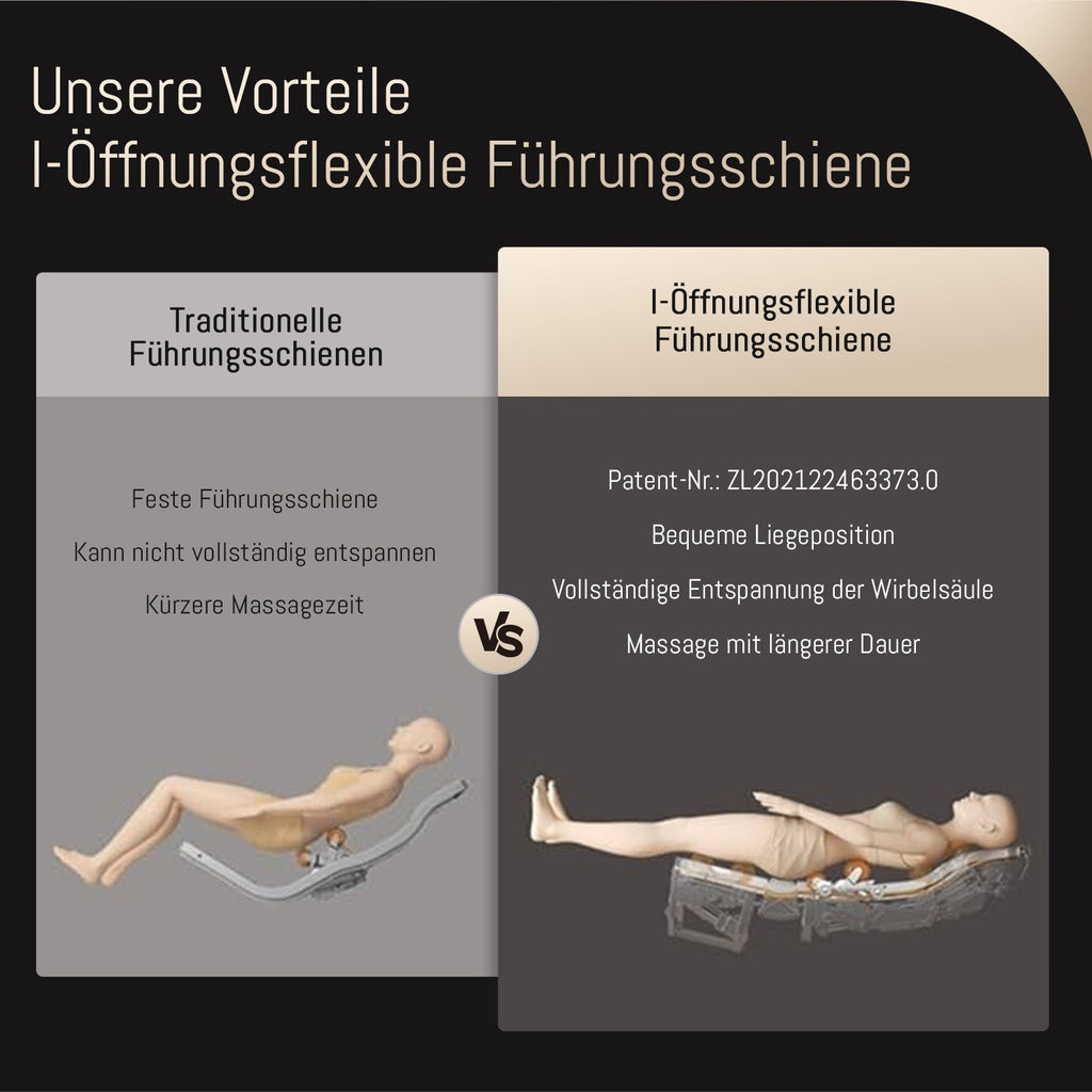 A553 Beige mit Dual-Core-Rückenmassage und Sprachsteuerung Massagesessel