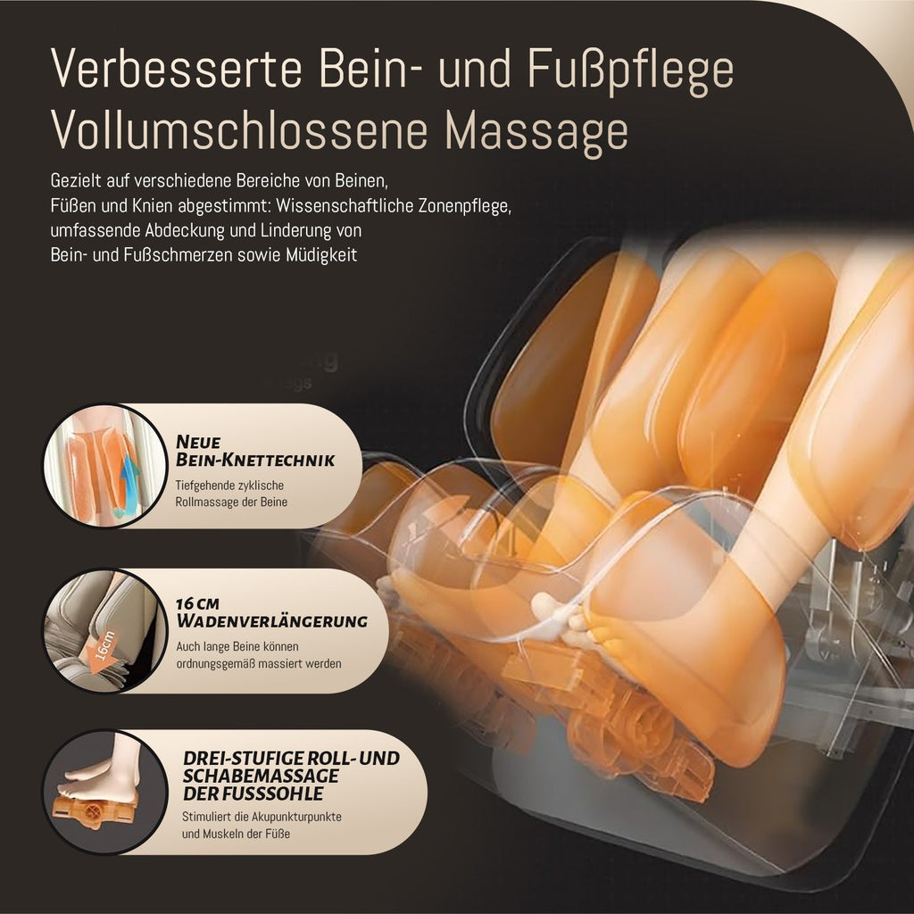 A553 Schwarz mit Dual-Core-Rückenmassage und Sprachsteuerung Massagesessel