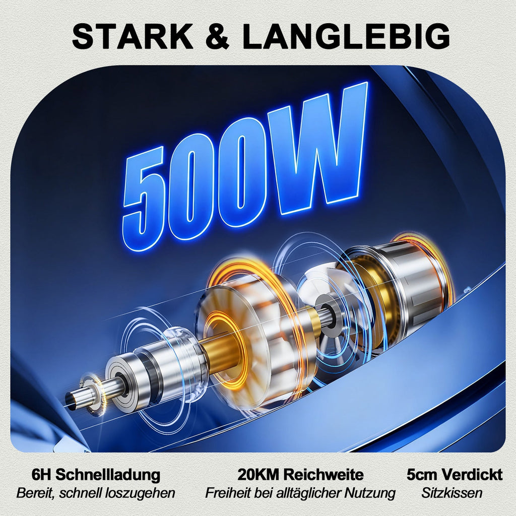 ByteTecpeak D14 Elektrorollstuhl – 18,5 kg, 500W, 12-Ah-Akku,20 km ,150 kg