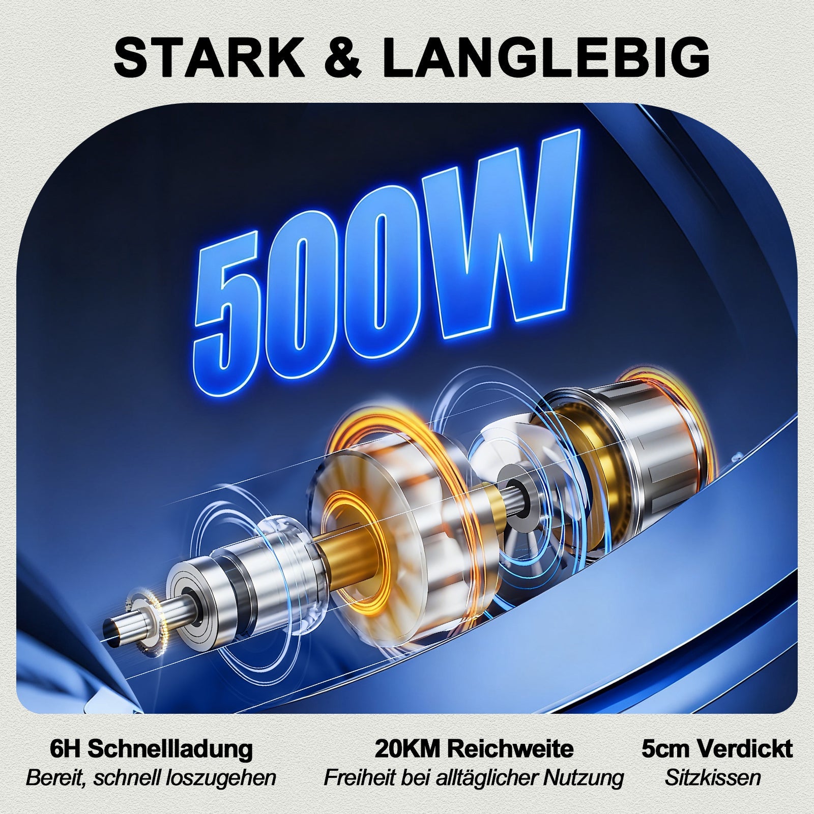 ByteTecpeak D14 Elektrorollstuhl – 18,5 kg, 500W, 12-Ah-Akku,20 km ,150 kg