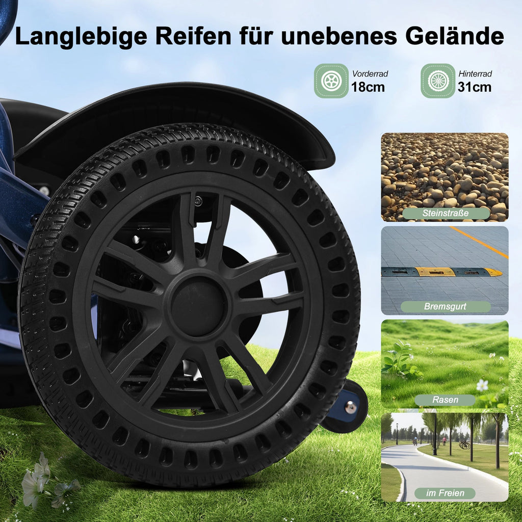 ByteTecpeak D14 Elektrorollstuhl – 18,5 kg, 500W, 12-Ah-Akku,20 km ,150 kg