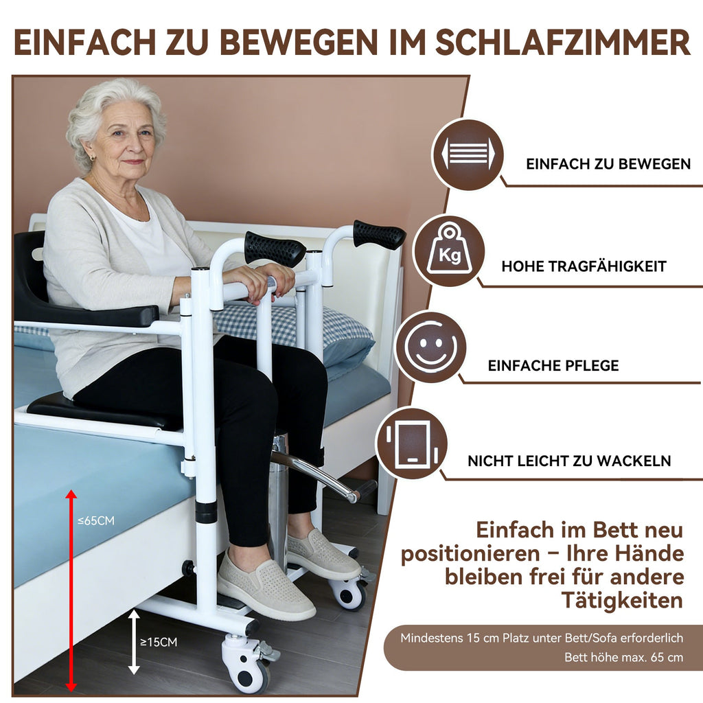 ByteTecpeak L01-LS Transferstuhl mit Toilettenfunktion, hydraulisch höhenverstellbar