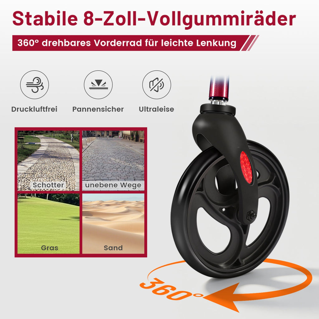ByteTecpeak R3 Rollator faltbar, leicht mit 360° Drehrädern, Sitz & Einkaufstasche