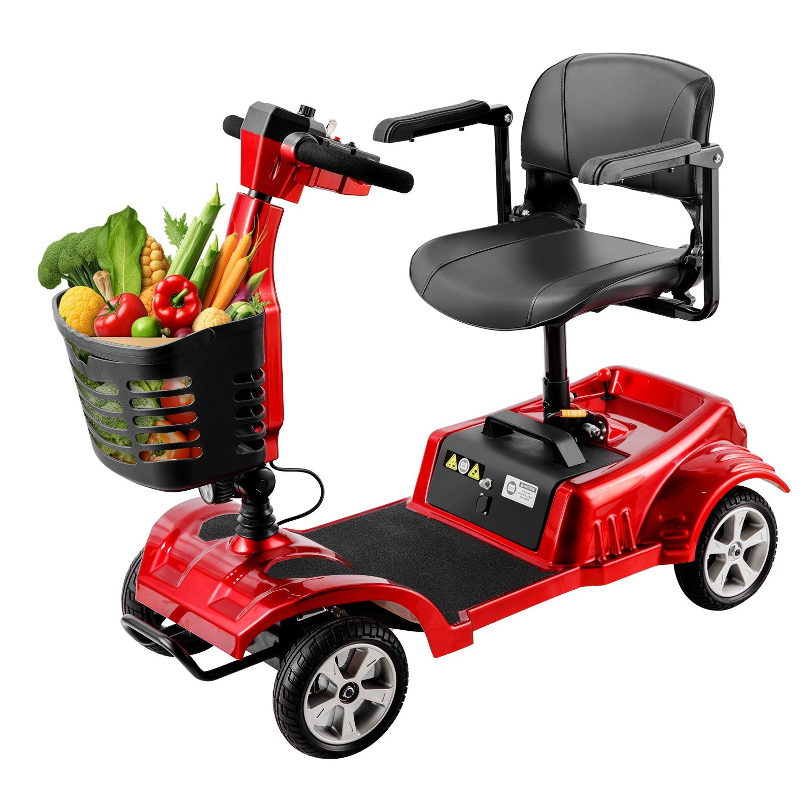 ByteTecpeak Z02 Elektromobil in Rot mit 20 km Reichweite, 350W Motor, faltbar