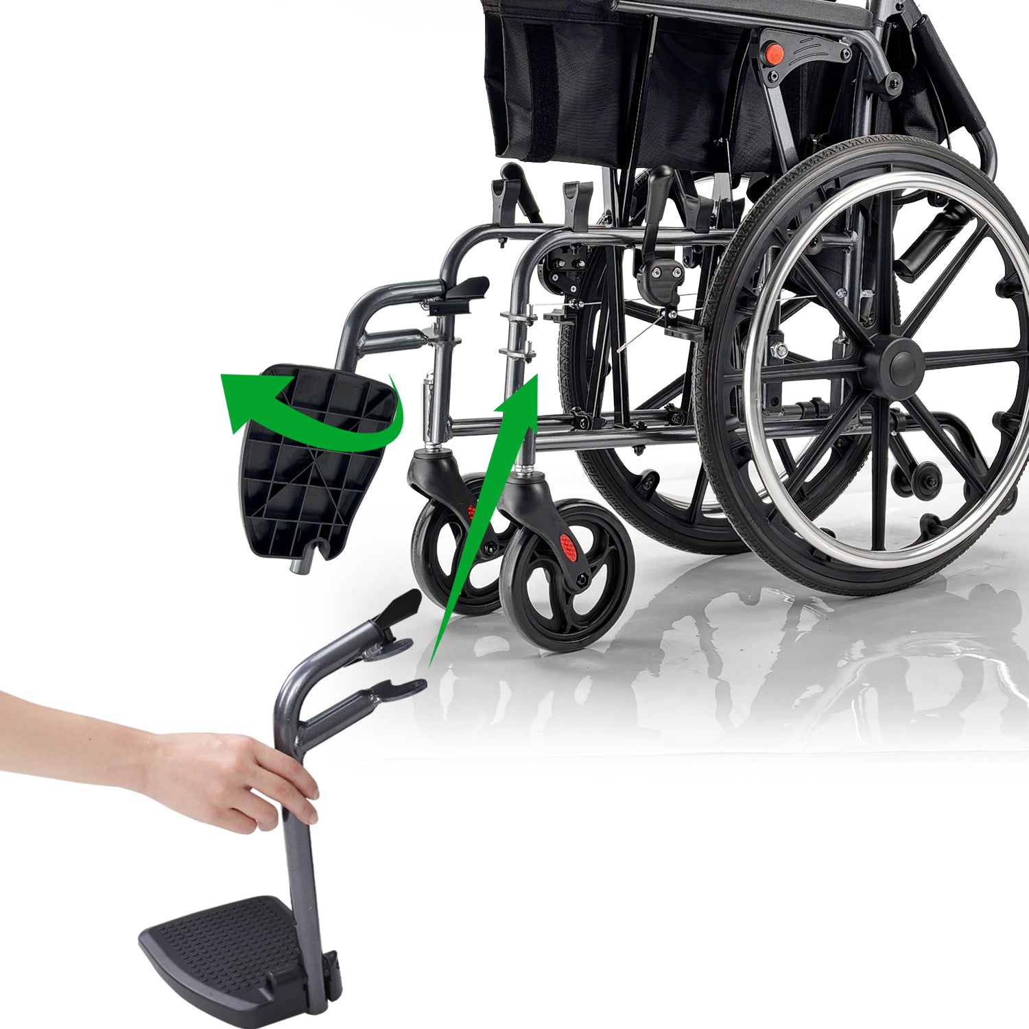 ByteTecpeak M4 Leichter Manueller Rollstuhl – Faltbar, 100 kg Belastbarkeit