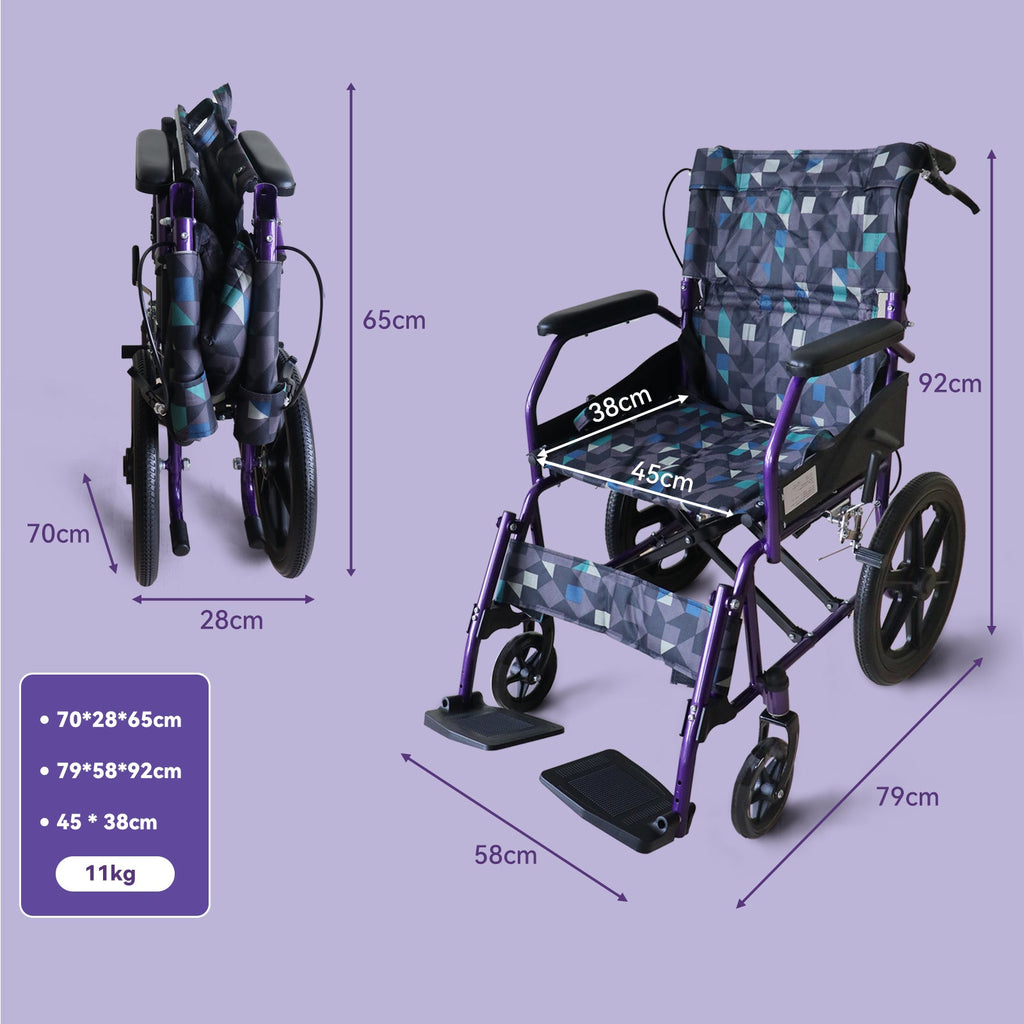 ByteTecpeak M5 ultraleichter Rollstuhl 11 kg – faltbar & transportfreundlich
