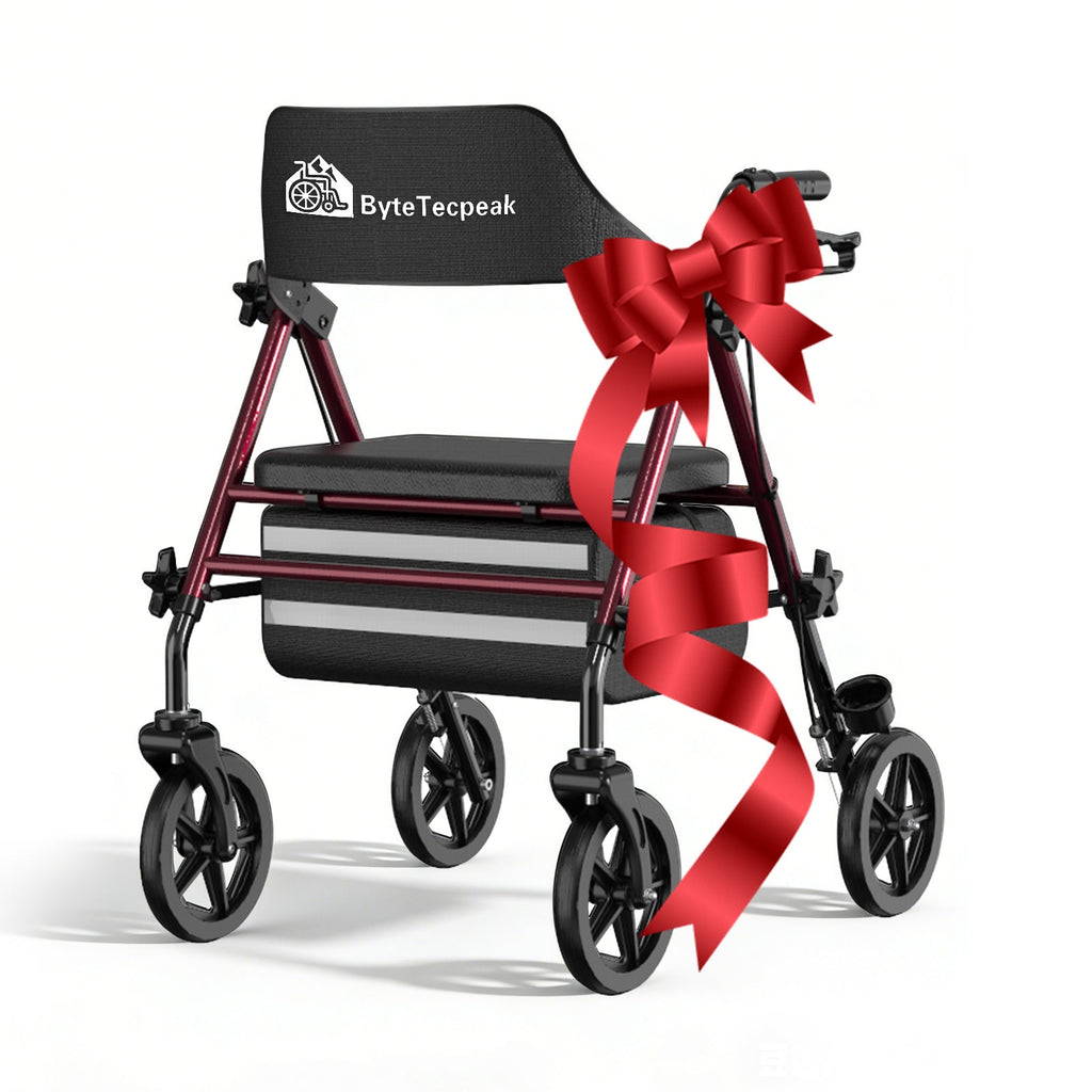 ByteTecpeak R4 Leichter Faltrollator mit Sitz - Kompakt und Praktisch für Mehr Mobilität