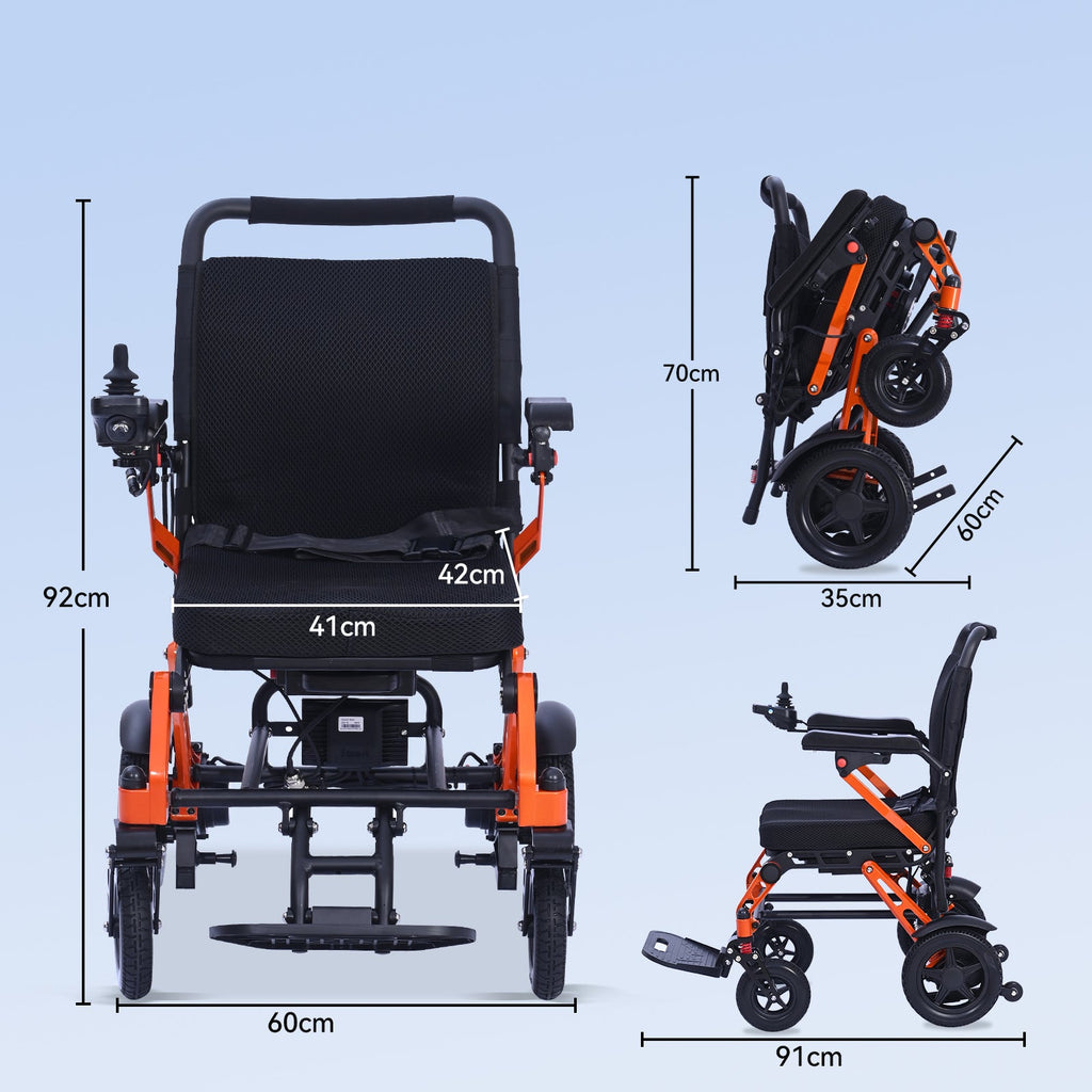 ByteTecpeak XP02 Elektrischer Rollstuhl-12Ah Akku, 20km Reichweite, Maximale Traglast 150kg