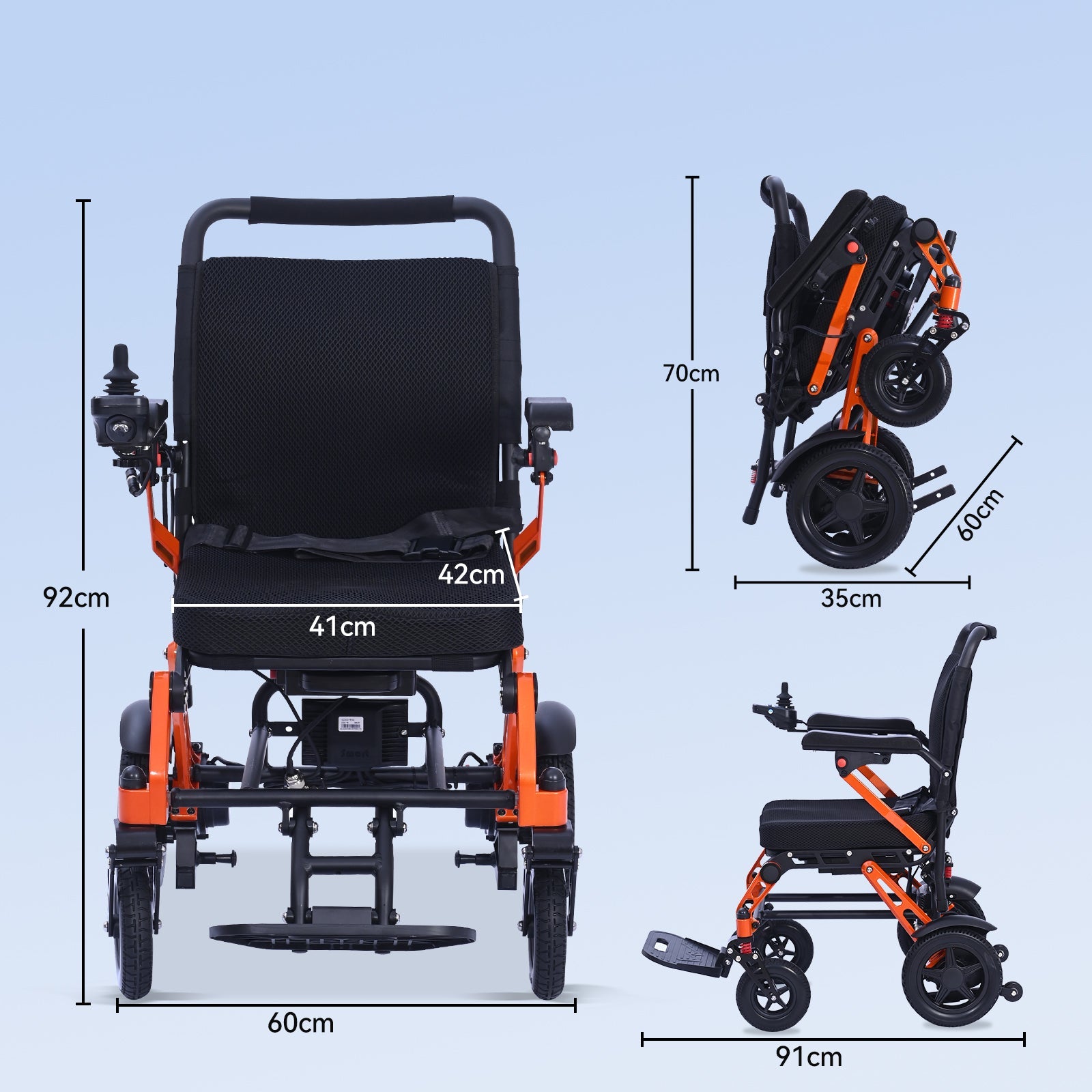 ByteTecpeak XP02 Elektrischer Rollstuhl-12Ah Akku, 20km Reichweite, Maximale Traglast 150kg