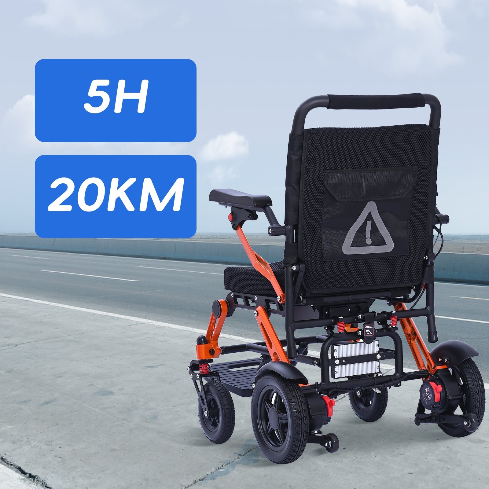 ByteTecpeak XP02 Elektrischer Rollstuhl-12Ah Akku, 20km Reichweite, Maximale Traglast 150kg