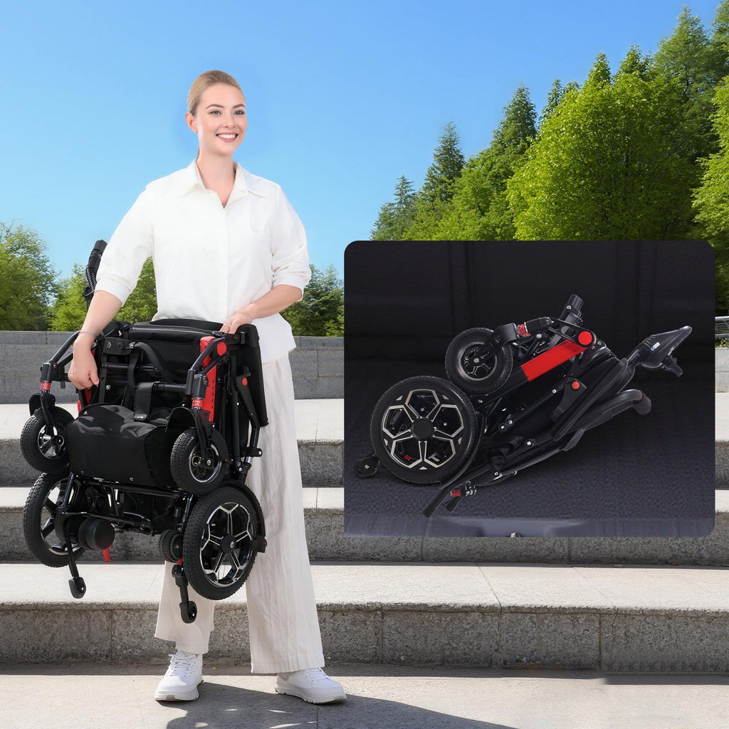 ByteTecpeak XP04 Faltbarer Elektrischer Rollstuhl, 20km Reichweite, 12Ah Akku