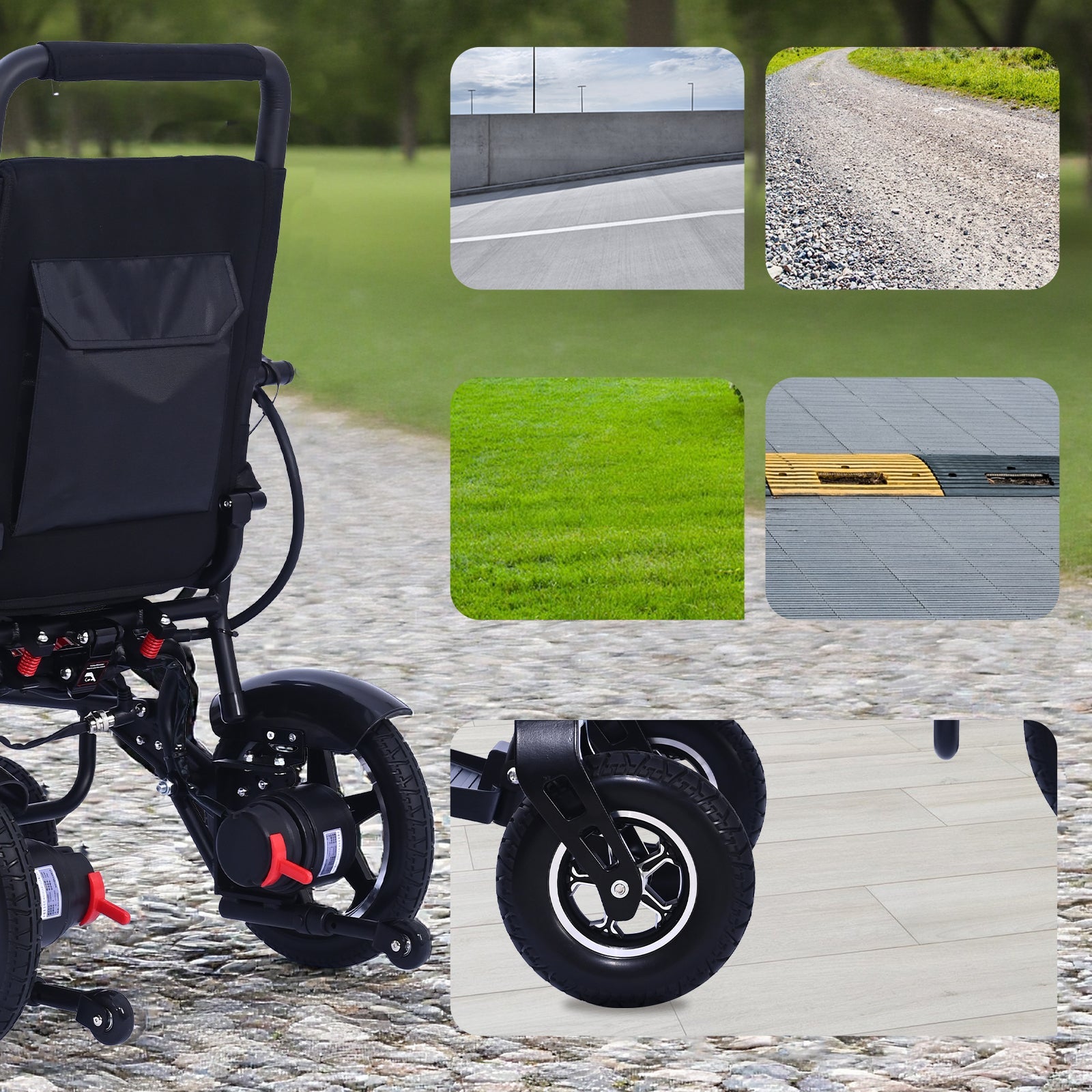 ByteTecpeak XP04 Faltbarer Elektrischer Rollstuhl, 20km Reichweite, 12Ah Akku