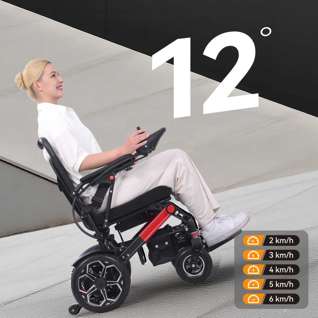 ByteTecpeak XP04 Faltbarer Elektrischer Rollstuhl, 20km Reichweite, 12Ah Akku