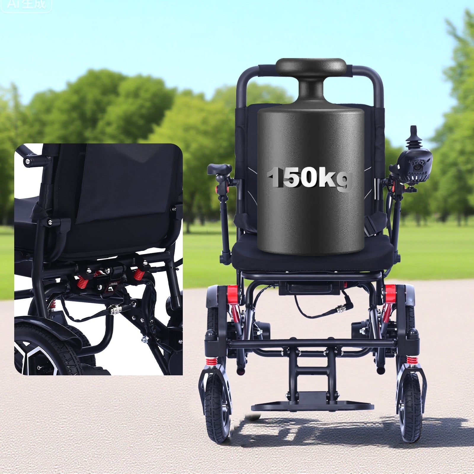 ByteTecpeak XP04 Faltbarer Elektrischer Rollstuhl, 20km Reichweite, 12Ah Akku